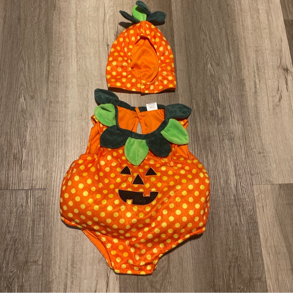 Just pretend Kids Orange Pumpkin 2 pcs baby Costume size 12-18 months